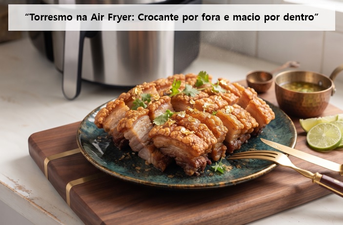 Como Fazer Barriga de Porco Crocante na Air Fryer: O Segredo do Torresmo Perfeito Sem Fumaça