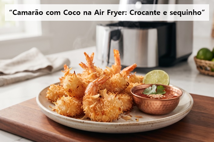 Camarão com Coco na Air Fryer Sem Empapar e Sem Virar Chiclete