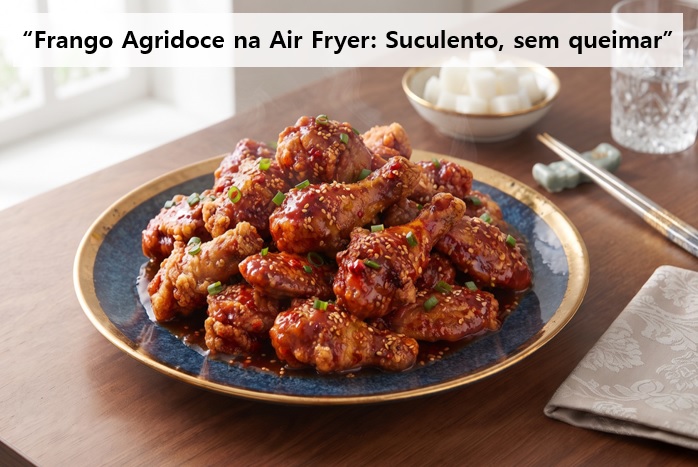 Frango com Molho Agridoce na Air Fryer Sem Virar Chiclete Queimado
