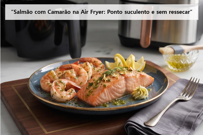 Como Fazer Salmão com Camarão na Air Fryer: O Ponto Suculento Sem Ressecar